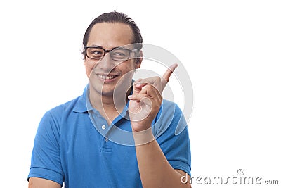 Funny Young Man Thinking Expression, Looking to The Side Stock Photo