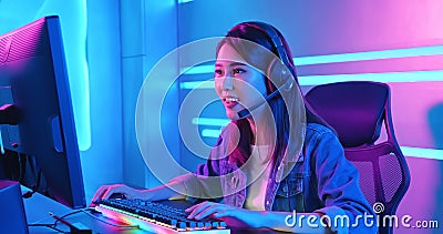 Young Asian cyber sport gamer Stock Photo