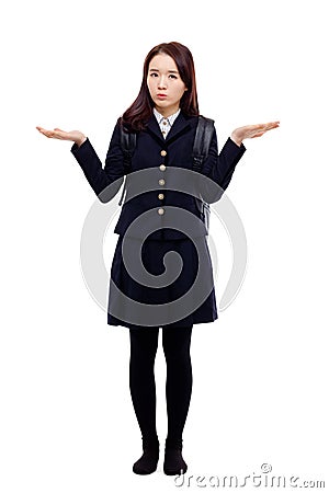 Young Asian student fall into a flutter Stock Photo