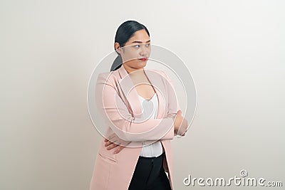 Young Asian woman with sulk face Stock Photo