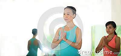 Young asian women practicing yoga meditation, healthy lifestyle, wellness, well being Editorial Stock Photo