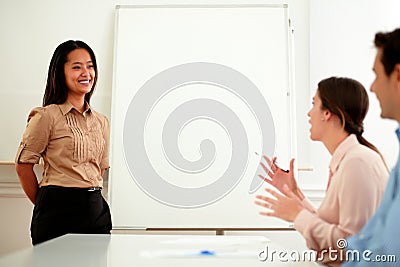 Young asiatic bussineswoman during a meeting Stock Photo