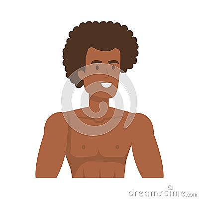 Young athletic black man character Vector Illustration