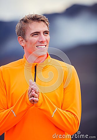 Young attractive athletic man, wearing sporty cloths Stock Photo