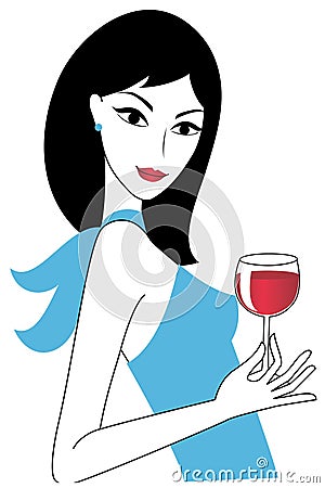 Young attractive holding a drink Vector Illustration