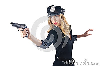 Young attractive woman police Stock Photo