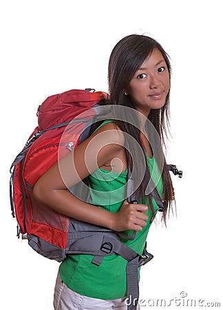 Young backpacker from asia Stock Photo
