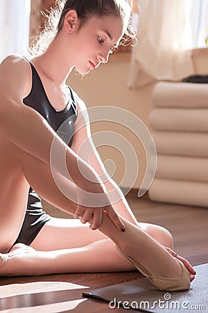 Young ballerinas lesson. Body problem Stock Photo