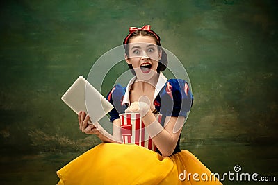 Young ballet dancer as a Snow White, modern fairytales Stock Photo