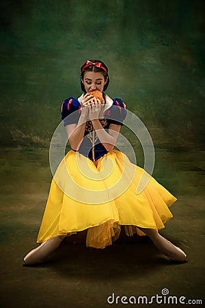 Young ballet dancer as a Snow White, modern fairytales Stock Photo