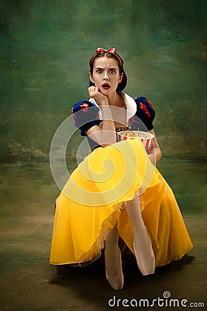 Young ballet dancer as a Snow White, modern fairytales Stock Photo