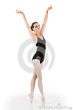 Young ballet dancer en pointe Stock Photo