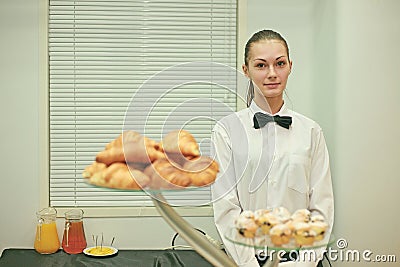 A young bar girl at work Stock Photo