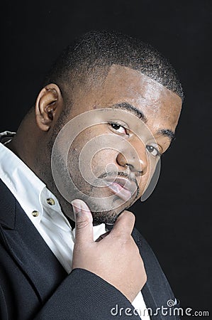 Young bearded African American man Stock Photo