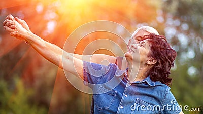 Young beautiful athletic mature couple does gymnastics Stock Photo