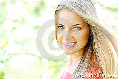 Young beautiful blond woman Stock Photo