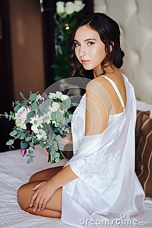 Bride with a wedding bouquet Stock Photo