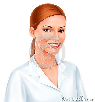 Young beautiful business woman smiling Vector Illustration
