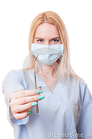Young and beautiful dentist doctor woman Stock Photo
