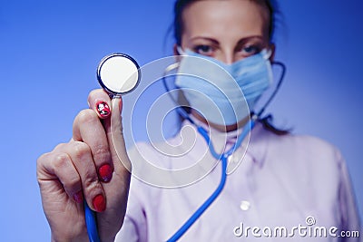 Young beautiful female doctor Health, medicine, disease, treatm Stock Photo