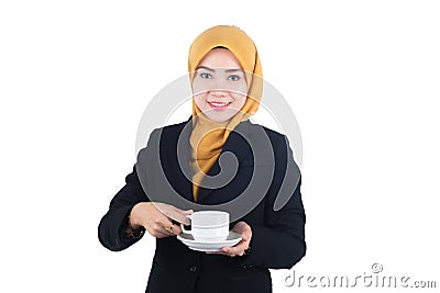 Young and Beautiful Muslimah Business Woman Stock Photo