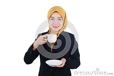 Young and Beautiful Muslimah Business Woman Stock Photo