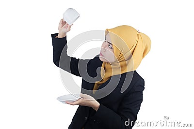 Young and Beautiful Muslimah Business Woman Stock Photo