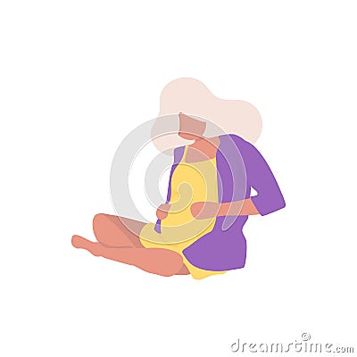 Young beautiful pregnancy woman character Vector Illustration