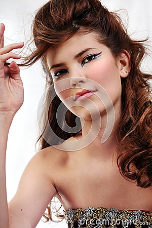 Young beautiful brunette woman Stock Photo