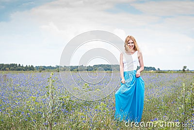 Young beautiful smiling woman with playful look Stock Photo