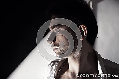 Young beautiful unshaven men Stock Photo