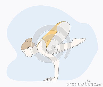 Young beautiful woman practic yoga, a gymnastic Vector Illustration