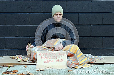 Young beggar Stock Photo