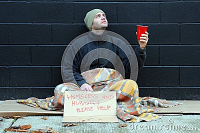 Young beggar Stock Photo