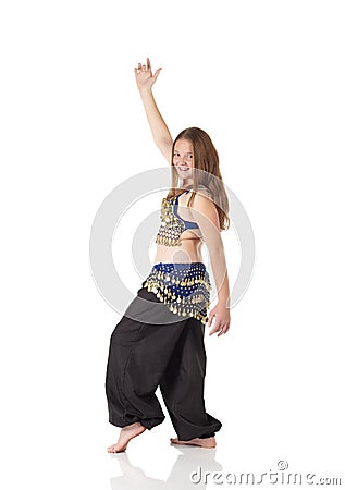 Young belly dancing girl Stock Photo