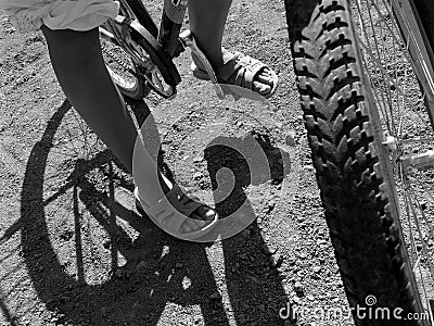 Young bicyclist Stock Photo