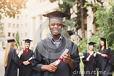 Young black man on his graduation day. Stock Photo