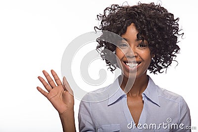 Young black woman smile face portrait Stock Photo