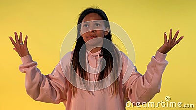 Young black woman is very upset how it could have happened Stock Photo