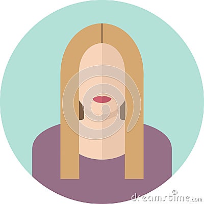 Young blondy woman flat icon. Modern design Vector Illustration