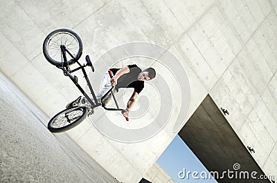 Young BMX bicycle rider Stock Photo