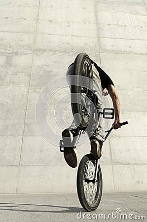 Young BMX bicycle rider Stock Photo