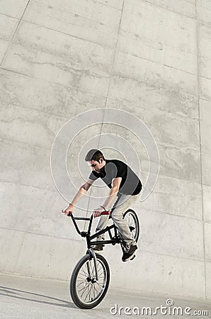 Young BMX bicycle rider Stock Photo