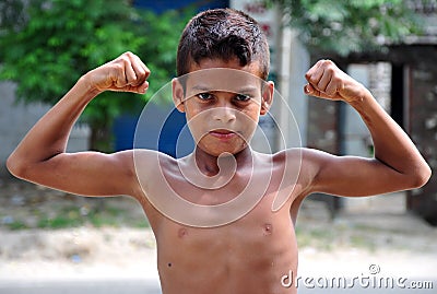 Young body builder Stock Photo