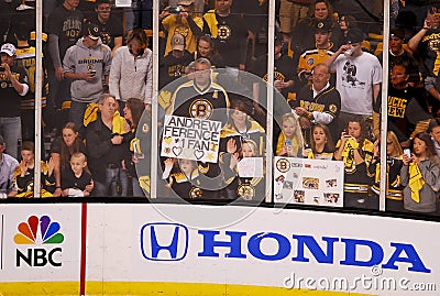 Boston Bruins fans Editorial Stock Photo