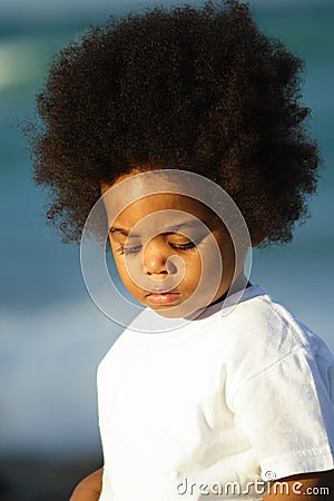 Young Boy With Afro Hairstyle Royalty Free Stock Image 