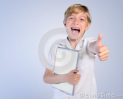 Young boy agree Stock Photo