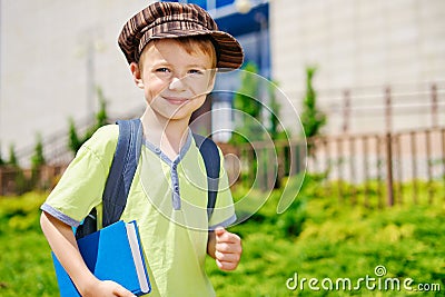 Young boy is going to school. Stock Photo