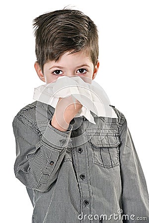 Young boy ill have a flu Stock Photo