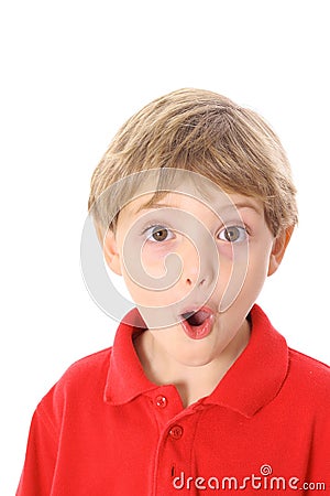 Young boy oops expression Stock Photo